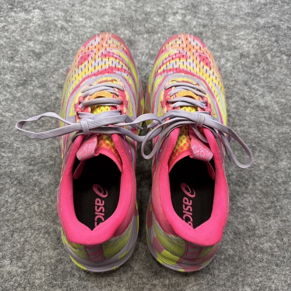 Asics Noosa Tri 15 running shoes women's 9 hot pink yellow tie dye sneakers mesh - Picture 3 of 14